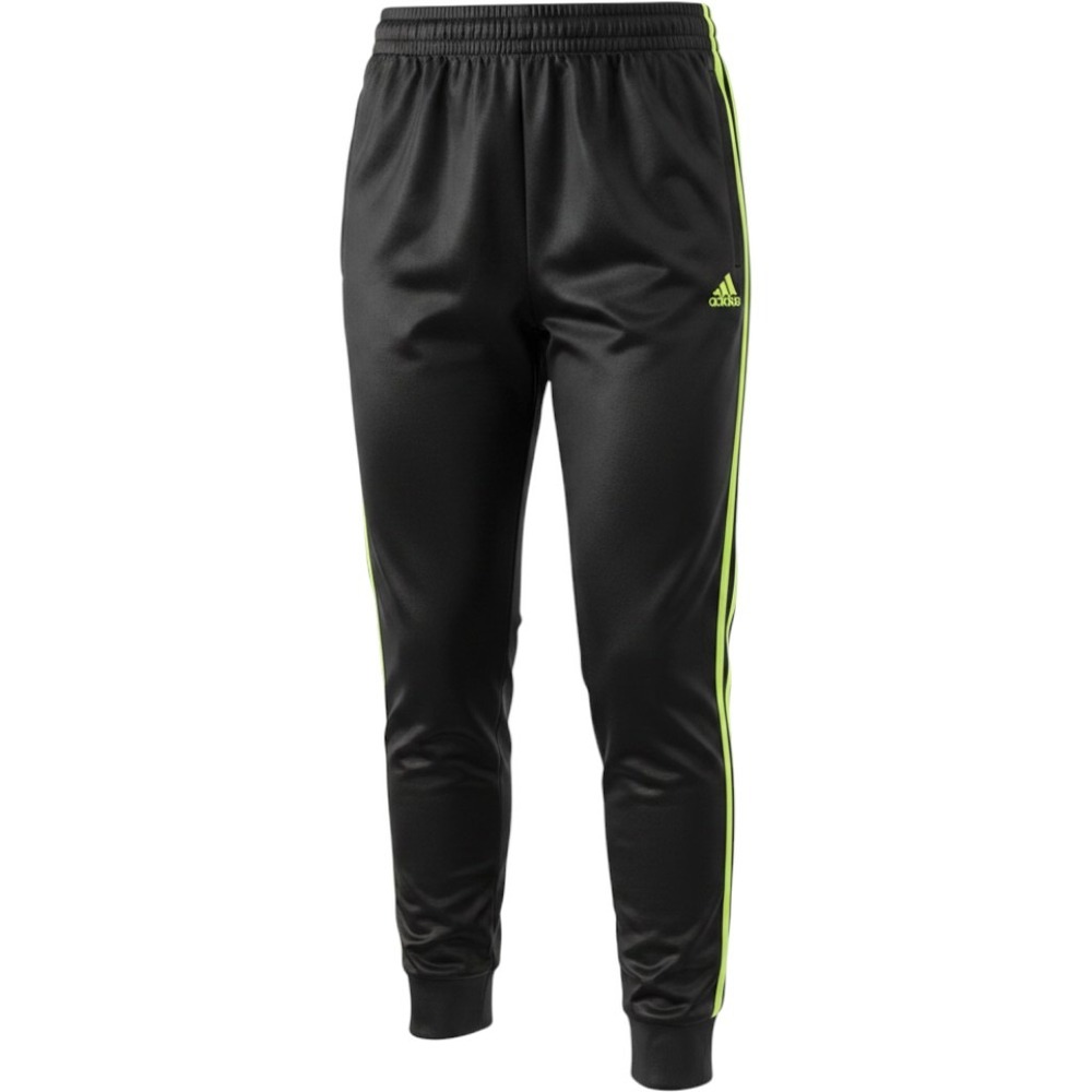 Adidas Boys Youth Medium 10/12 Black Neon Green Tricot Jogger Track Pants AK5754